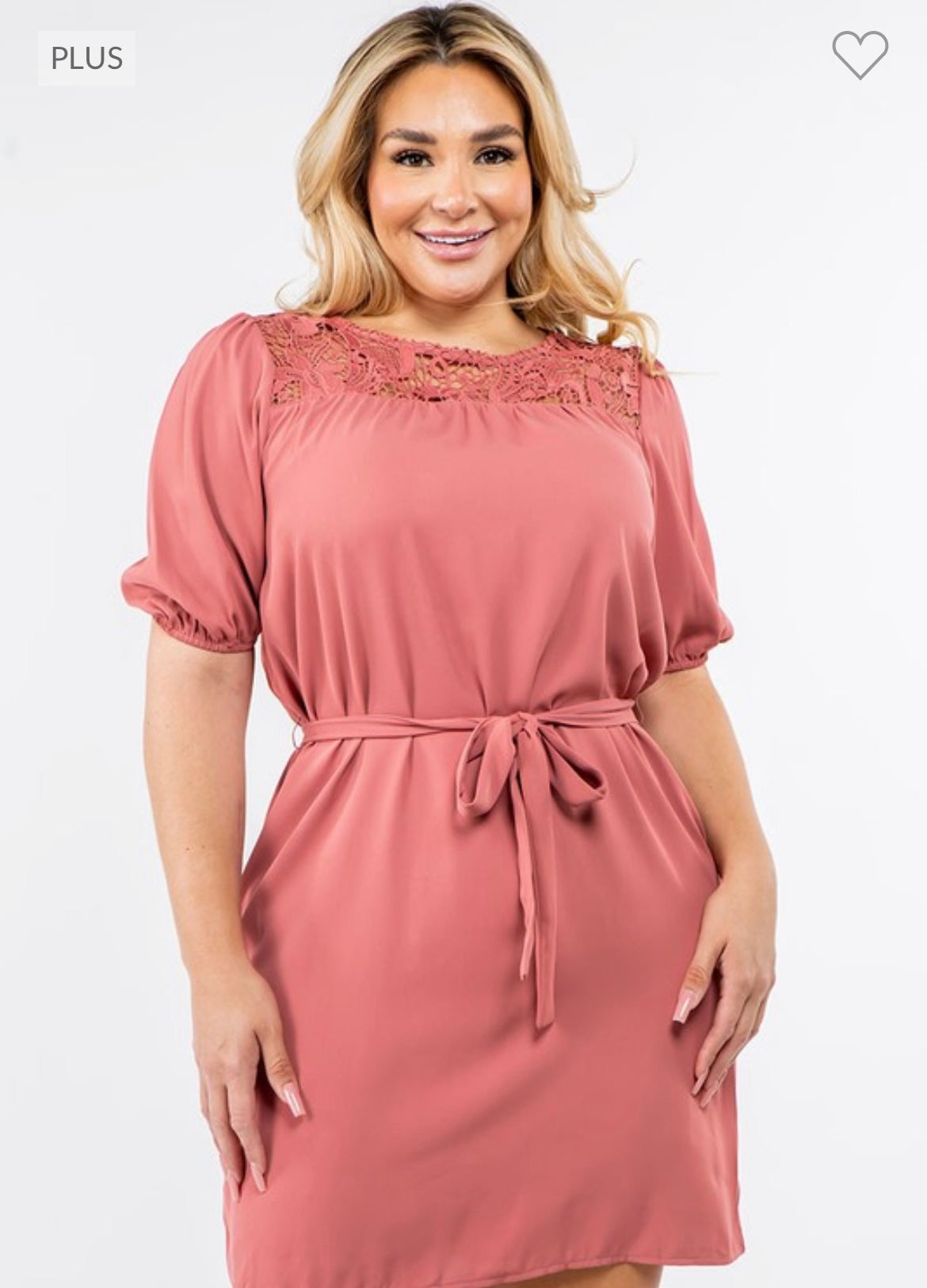 Rose Dress w/Lace Neckline